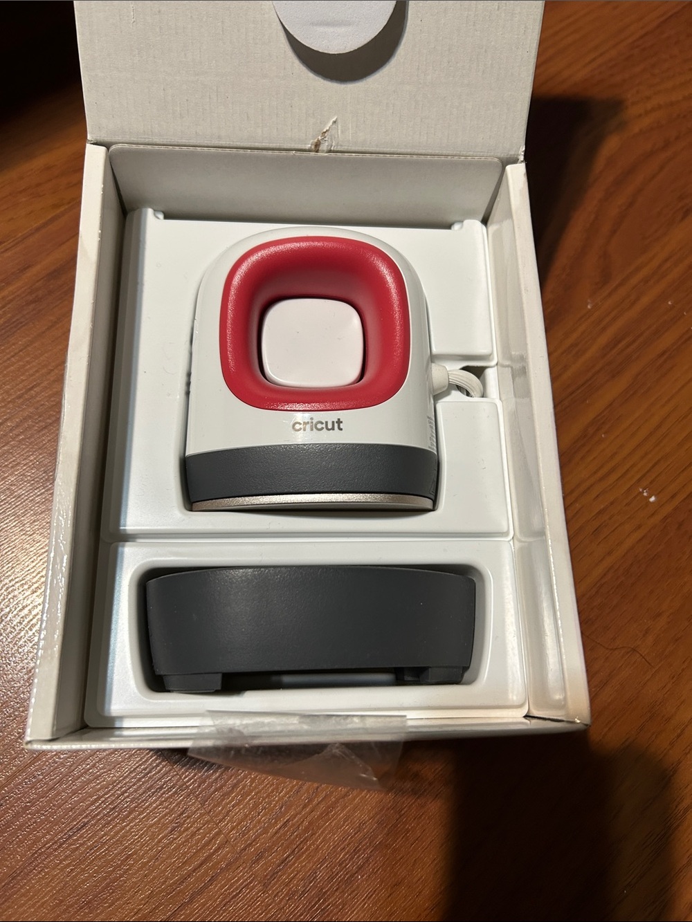 Cricut Mini Heat Press in White, Red, and Gray
